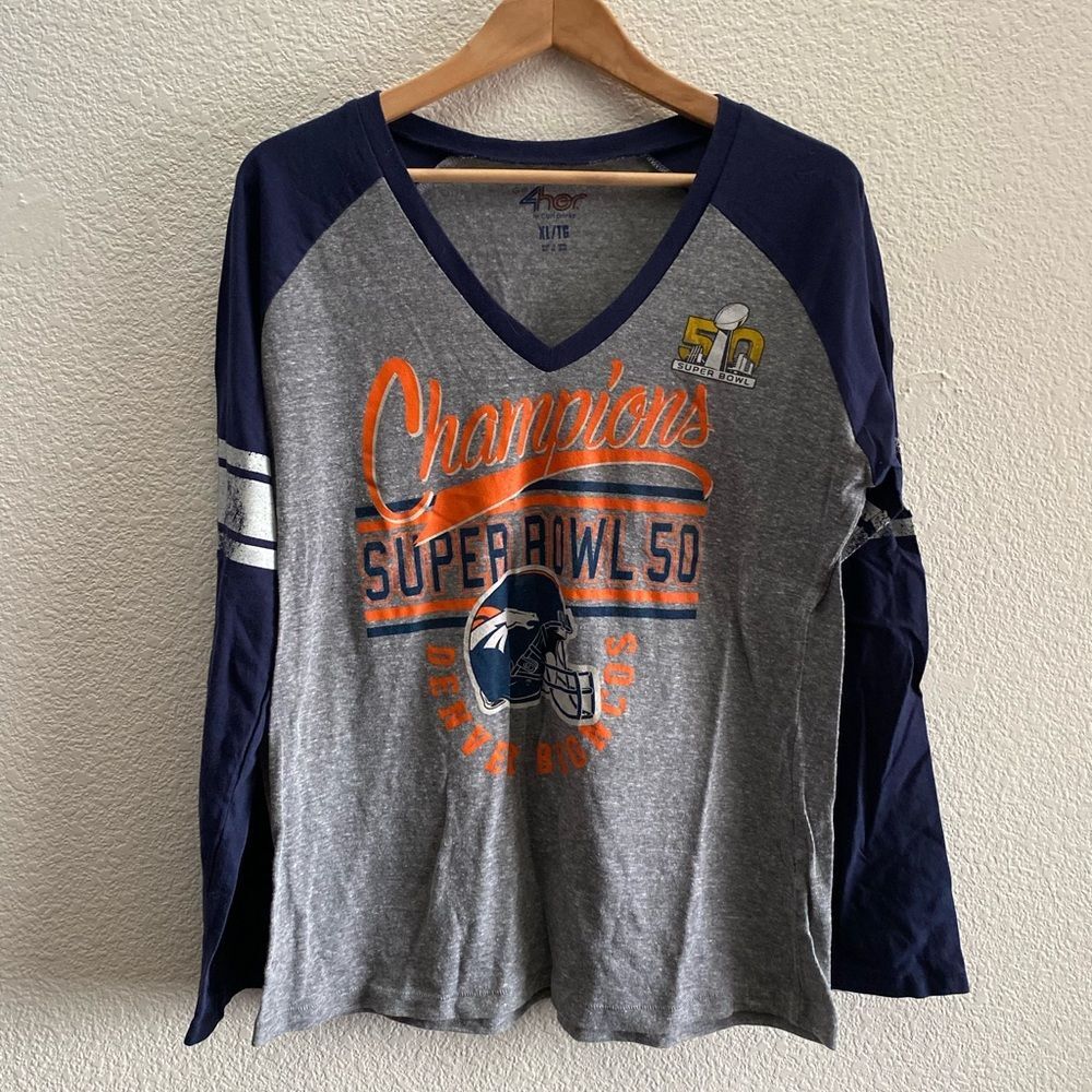 G-III For Her Carl Banks Denver Broncos Super Bowl Champions Shirt XL